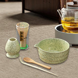 Maxbell 5 Pieces Matcha Set Japanese Tea Making for Friends Tea Lovers Holiday Gifts Yellow Green