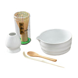 Maxbell 5 Pieces Matcha Set Japanese Tea Making for Friends Tea Lovers Holiday Gifts White
