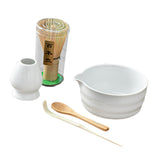 Maxbell 5 Pieces Matcha Set Japanese Tea Making for Friends Tea Lovers Holiday Gifts White