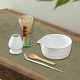 Maxbell 5 Pieces Matcha Set Japanese Tea Making for Friends Tea Lovers Holiday Gifts White
