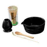 Maxbell 5 Pieces Matcha Set Japanese Tea Making for Friends Tea Lovers Holiday Gifts Black