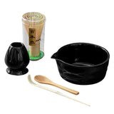Maxbell 5 Pieces Matcha Set Japanese Tea Making for Friends Tea Lovers Holiday Gifts Black