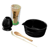 Maxbell 5 Pieces Matcha Set Japanese Tea Making for Friends Tea Lovers Holiday Gifts Black