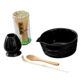 Maxbell 5 Pieces Matcha Set Japanese Tea Making for Friends Tea Lovers Holiday Gifts Black
