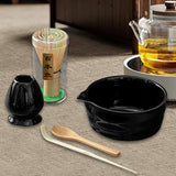 Maxbell 5 Pieces Matcha Set Japanese Tea Making for Friends Tea Lovers Holiday Gifts Black