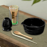 Maxbell 5 Pieces Matcha Set Japanese Tea Making for Friends Tea Lovers Holiday Gifts Black