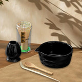 Maxbell 5 Pieces Matcha Set Japanese Tea Making for Friends Tea Lovers Holiday Gifts Black