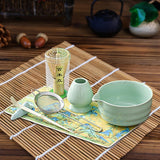 Maxbell 7Pcs Matcha Whisk Set Japanese Utensils Gift Handcrafted Making Tools Sifter Blue