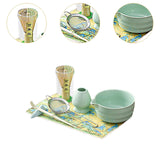 Maxbell 7Pcs Matcha Whisk Set Japanese Utensils Gift Handcrafted Making Tools Sifter Blue