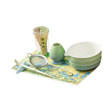 Maxbell 7Pcs Matcha Whisk Set Japanese Utensils Gift Handcrafted Making Tools Sifter Blue Green