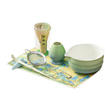 Maxbell 7Pcs Matcha Whisk Set Japanese Utensils Gift Handcrafted Making Tools Sifter Blue Green