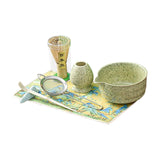 Maxbell 7Pcs Matcha Whisk Set Japanese Utensils Gift Handcrafted Making Tools Sifter Yellow Green