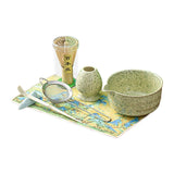 Maxbell 7Pcs Matcha Whisk Set Japanese Utensils Gift Handcrafted Making Tools Sifter Yellow Green