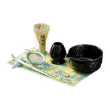 Maxbell 7Pcs Matcha Whisk Set Japanese Utensils Gift Handcrafted Making Tools Sifter Starry Black