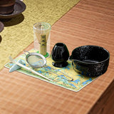 Maxbell 7Pcs Matcha Whisk Set Japanese Utensils Gift Handcrafted Making Tools Sifter Starry Black