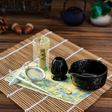 Maxbell 7Pcs Matcha Whisk Set Japanese Utensils Gift Handcrafted Making Tools Sifter Starry Black
