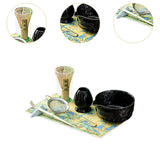 Maxbell 7Pcs Matcha Whisk Set Japanese Utensils Gift Handcrafted Making Tools Sifter Starry Black
