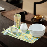 Maxbell 7Pcs Matcha Whisk Set Japanese Utensils Gift Handcrafted Making Tools Sifter White