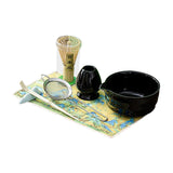 Maxbell 7Pcs Matcha Whisk Set Japanese Utensils Gift Handcrafted Making Tools Sifter Black