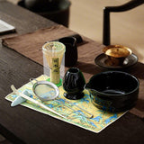 Maxbell 7Pcs Matcha Whisk Set Japanese Utensils Gift Handcrafted Making Tools Sifter Black