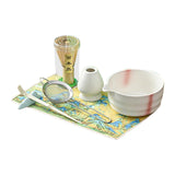 Maxbell 7Pcs Matcha Whisk Set Japanese Utensils Gift Handcrafted Making Tools Sifter White Red