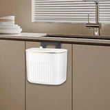 Maxbell Hanging Trash Can with Lid Kitchen Compost Bin for Cabinet Countertop Indoor White S