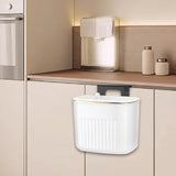 Maxbell Hanging Trash Can with Lid Kitchen Compost Bin for Cabinet Countertop Indoor White S