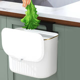 Maxbell Hanging Trash Can with Lid Kitchen Compost Bin for Cabinet Countertop Indoor White S
