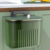 Maxbell Hanging Trash Can with Lid Kitchen Compost Bin for Cabinet Countertop Indoor Green S