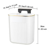 Maxbell Hanging Trash Can with Lid Kitchen Compost Bin for Cabinet Countertop Indoor White L