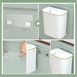 Maxbell Hanging Trash Can with Lid Kitchen Compost Bin for Cabinet Countertop Indoor White L