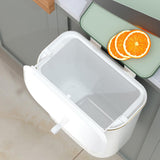 Maxbell Hanging Trash Can with Lid Kitchen Compost Bin for Cabinet Countertop Indoor White L