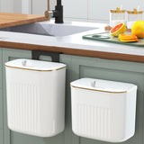 Maxbell Hanging Trash Can with Lid Kitchen Compost Bin for Cabinet Countertop Indoor White L