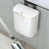 Maxbell Hanging Trash Can with Lid Kitchen Compost Bin for Cabinet Countertop Indoor White L