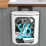 Maxbell Hanging Trash Can with Lid Kitchen Compost Bin for Cabinet Countertop Indoor White L