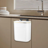 Maxbell Hanging Trash Can with Lid Kitchen Compost Bin for Cabinet Countertop Indoor White L