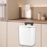 Maxbell Hanging Trash Can with Lid Kitchen Compost Bin for Cabinet Countertop Indoor White L