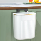 Maxbell Hanging Trash Can with Lid Kitchen Compost Bin for Cabinet Countertop Indoor White L
