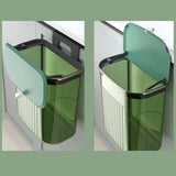 Maxbell Hanging Trash Can with Lid Kitchen Compost Bin for Cabinet Countertop Indoor Green L