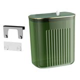 Maxbell Hanging Trash Can with Lid Kitchen Compost Bin for Cabinet Countertop Indoor Green L