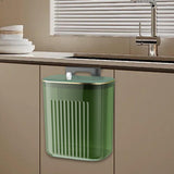 Maxbell Hanging Trash Can with Lid Kitchen Compost Bin for Cabinet Countertop Indoor Green L