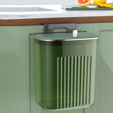 Maxbell Hanging Trash Can with Lid Kitchen Compost Bin for Cabinet Countertop Indoor Green L