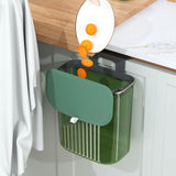 Maxbell Hanging Trash Can with Lid Kitchen Compost Bin for Cabinet Countertop Indoor Green L