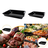 Maxbell Serving Tray Reusable Black Large Unbreakable Plate for Veggies Sushi Snacks 80x31x6cm