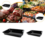 Maxbell Serving Tray Reusable Black Large Unbreakable Plate for Veggies Sushi Snacks 80x31x6cm
