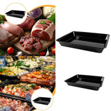 Maxbell Serving Tray Reusable Black Large Unbreakable Plate for Veggies Sushi Snacks 80x31x6cm