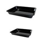 Maxbell Serving Tray Reusable Black Large Unbreakable Plate for Veggies Sushi Snacks 80x31x6cm