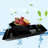 Maxbell Serving Tray Reusable Black Large Unbreakable Plate for Veggies Sushi Snacks 80x31x6cm