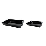 Maxbell Serving Tray Reusable Black Large Unbreakable Plate for Veggies Sushi Snacks 80x31x6cm