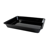 Maxbell Serving Tray Reusable Black Large Unbreakable Plate for Veggies Sushi Snacks 42x31x6cm